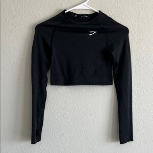 Gymshark Seamless Black Long Sleeve Crop Top women’s